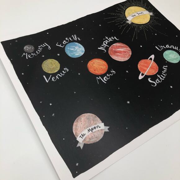 Lucy Darling Set of Three Space Themed Prints Ready to Frame Nursery Bedroom - Picture 6 of 13